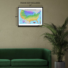 Load image into Gallery viewer, Digitally Restored and Enhanced 2023 USDA Plant Hardiness Zone Map Poster - USDA Hardiness Zone Map Print - Restored Map of United States Wall Art