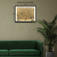 Load image into Gallery viewer, Digitally Restored and Enhanced 1869 Urbana Champaign Illinois Map Print - Vintage Bird's Eye View of Urbana City Champaign Illinois Map Poster Wall Art