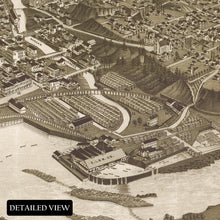 Load image into Gallery viewer, Digitally Restored and Enhanced 1886 Chippewa Falls Map Print - Vintage Bird's Eye View Map of Chippewa Falls Wisconsin Wall Art Poster