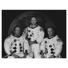 Load image into Gallery viewer, Digitally Restored and Enhanced 1969 Apollo 11 Crew Photo Print - Old Photo of Apollo 11 Space Crew Neil Armstrong Buzz Aldrin & Michael Collins Poster
