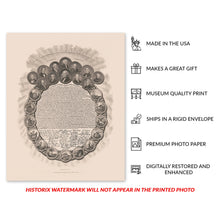 Load image into Gallery viewer, Digitally Restored and Enhanced 1850 Declaration of Independence Poster Photo - Vintage Photo of United States Declaration of Independence Wall Art Poster