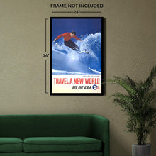 Load image into Gallery viewer, Digitally Restored and Enhanced 1962 Skiing at Aspen Colorado Winter Resort Travel Poster - Mid-Century Winter Sports Tourism - Archival Reproduction