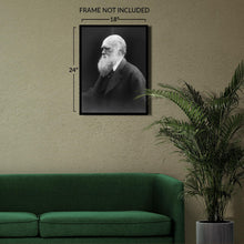Cargar imagen en el visor de la galería, Digitally Restored and Enhanced 1870 Charles Darwin Photo Print - Vintage Photo of Theory of Evolution by Natural Selection Author Charles Darwin Poster