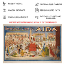 Load image into Gallery viewer, Digitally Restored and Enhanced 1908 Aida Opera Verdi Egyptian Art Nouveau Theatre Poster - Belle Epoque Performing Arts - Archival Reproduction
