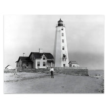 Load image into Gallery viewer, Digitally Restored and Enhanced 1940 Lynde Point Lighthouse Photo Print - Vintage Photo of Lynde Lighthouse Old Saybrook Town Connecticut Poster Wall Art