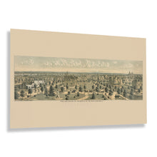 Load image into Gallery viewer, Digitally Restored and Enhanced 1888 Portland Oregon Map Print - Vintage Bird's Eye View of Portland Oregon The Metropolis of The Pacific Northwest Poster