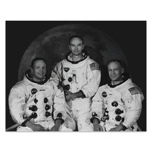 Load image into Gallery viewer, Digitally Restored and Enhanced 1969 Apollo 11 Crew Photo Print - Old Photo of Apollo 11 Space Crew Neil Armstrong Buzz Aldrin & Michael Collins Poster