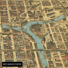 Load image into Gallery viewer, Digitally Restored and Enhanced 1898 Chicago Business District Map Print - Bird's Eye View of Chicago Poster - Business District of Chicago Map Wall Art