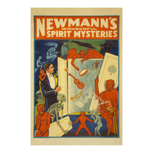 Load image into Gallery viewer, Digitally Restored and Enhanced 1911 Newmann Spirit Mysteries Poster - Spiritualism Mentalist - Vaudeville Golden Age Theater - Archival Print