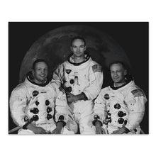 Load image into Gallery viewer, Digitally Restored and Enhanced 1969 Apollo 11 Crew Photo Print - Old Photo of Apollo 11 Space Crew Neil Armstrong Buzz Aldrin & Michael Collins Poster