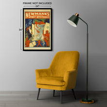 Load image into Gallery viewer, Digitally Restored and Enhanced 1911 Newmann Spirit Mysteries Poster - Spiritualism Mentalist - Vaudeville Golden Age Theater - Archival Print