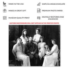 Load image into Gallery viewer, Digitally Restored and Enhanced 1913 Russian Imperial Family Photo Print - Vintage Photo of House of Romanov Poster - Old Wall Art Photo of Nicholas II