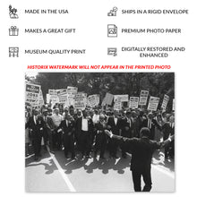 Load image into Gallery viewer, Digitally Restored and Enhanced 1963 Civil Rights Leaders Photo Print - The Head of The Civil Rights Marching on Washington DC Poster Wall Art Photo