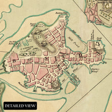 Cargar imagen en el visor de la galería, Digitally Restored and Enhanced 1776 Boston Map Poster - Plan of Boston and Its Environs Wall Art Print - Vintage Map of Boston and Its Environs