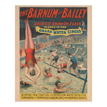 Load image into Gallery viewer, Digitally Restored and Enhanced 1895 Barnum & Bailey Circus Poster - Grand Water Circus Aquatic Spectacle - Victorian Americana - Archival Print