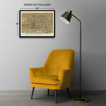 Load image into Gallery viewer, Digitally Restored and Enhanced 1898 Chicago Business District Map Print - Bird's Eye View of Chicago Poster - Business District of Chicago Map Wall Art