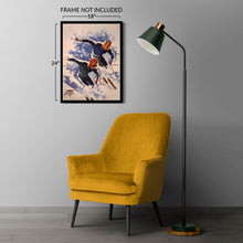 Load image into Gallery viewer, Digitally Restored and Enhanced 1947 Ski Fashion Advertising Poster - Mid-Century Winter Sportswear - Vintage Recreation Art - Archival Reproduction