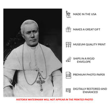 Load image into Gallery viewer, Digitally Restored and Enhanced 1914 Pope St Pius X Photo Print - Vintage Portrait Photo of Giuseppe Melchiorre Sarto Pope Saint Pius X Wall Art Poster