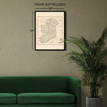 Load image into Gallery viewer, Digitally Restored and Enhanced 1799 Ireland Map Poster - Vintage Map of Ireland Wall Art - Historic Poster Map of Ireland - Old Map of Ireland Print