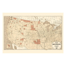 Load image into Gallery viewer, Digitally Restored and Enhanced 1883 Indian Reservations Map Print - Vintage Map of The Indian Reservations With the Limits of The United States Poster