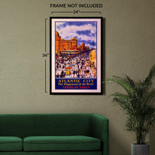 Load image into Gallery viewer, Digitally Restored and Enhanced 1932 Atlantic City New Jersey Railroad Travel Poster - Art Deco Beach Resort Tourism - East Coast Destination - Museum Print