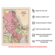 Load image into Gallery viewer, Digitally Restored and Enhanced 1916 Egypt Map Poster Print - Vintage Excelsior Map of Egypt The Nile Basin & Adjoining Countries Wall Art Print