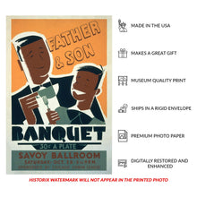 Cargar imagen en el visor de la galería, Digitally Restored and Enhanced 1939 Chicago Urban League Father Son Banquet WPA Federal Art Project Poster - Depression Era Art Deco - Archival Reproduction