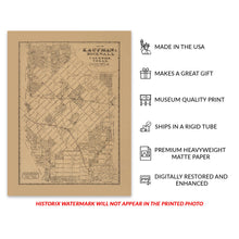 Load image into Gallery viewer, Digitally Restored and Enhanced 1878 Kaufman & Rockwall Texas Map Poster - Old Map of Kaufman and Rockwall Counties Texas - Vintage Texas Map Wall Art