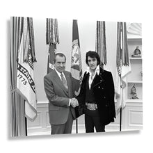 Load image into Gallery viewer, Digitally Restored and Enhanced 1970 Richard Nixon and Elvis Presley Photo Print - Old Photo of President Nixon and Elvis Presley at The White House Poster
