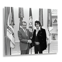 Load image into Gallery viewer, Digitally Restored and Enhanced 1970 Richard Nixon and Elvis Presley Photo Print - Old Photo of President Nixon and Elvis Presley at The White House Poster