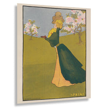 Load image into Gallery viewer, Digitally Restored and Enhanced 1907 Spring Art Nouveau Woman Poster - Belle Epoque Seasonal Art - Archival Reproduction