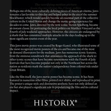 Cargar imagen en el visor de la galería, Digitally Restored and Enhanced 1975 Jaws Movie Poster Matte - Vintage Movie Poster of Box Office Movie Jaws Print Wall Art - Jaws Movie Memorabilia Poster