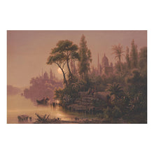 Load image into Gallery viewer, Digitally Restored and Enhanced 1875 Moonlight Scene on the Nile Egypt Victorian Orientalist Print - Egyptomania Era Landscape Art - Archival Reproduction