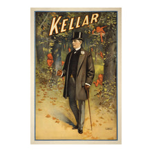 Cargar imagen en el visor de la galería, Digitally Restored and Enhanced 1900 Kellar Magician Poster - Whispering Demons - Victorian Golden Age Theater Magic - Archival Print