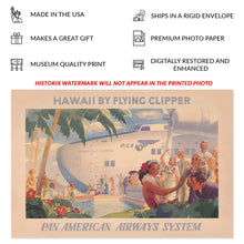 Load image into Gallery viewer, Digitally Restored and Enhanced 1938 Hawaii Flying Clipper Vintage Airline Travel Poster - Golden Age Transpacific Aviation - Museum-Quality Print