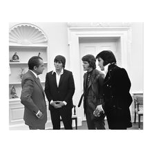 Load image into Gallery viewer, Digitally Restored and Enhanced 1970 President Richard Nixon Photo Print - Old Photo of President Nixon with Elvis Presley Delbert West &amp; Jerry Schilling
