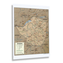 Load image into Gallery viewer, Digitally Restored and Enhanced 2002 Zimbabwe Map Poster - Restored Map of Zimbabwe South Africa Wall Art Print - Zimbabwe South Africa Map Print