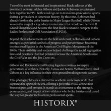 Cargar imagen en el visor de la galería, Digitally Restored and Enhanced 1951 Althea Gibson Photo Print - Vintage Photo of Tennis Player Althea Gibson with Baseball Player Jackie Robinson Poster