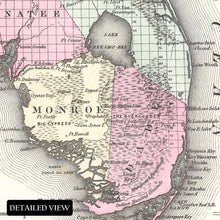 Load image into Gallery viewer, Digitally Restored and Enhanced 1855 Florida Map Poster - Vintage Florida Map Wall Art Print - History Map of Florida Poster - Old Map of Florida Wall Art
