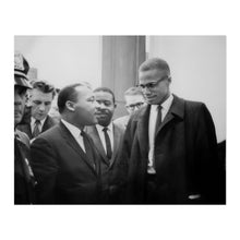 Load image into Gallery viewer, Digitally Restored and Enhanced 1964 Martin Luther King & Malcolm X Photo Print - Vintage Photo of Malcolm X and Martin Luther King Jr Poster Wall Art
