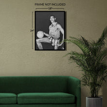 Load image into Gallery viewer, Digitally Restored and Enhanced 1959 Wilt Chamberlain Poster Photo - Old Photo of Wilt Chamberlain Wearing Harlem Globetrotters Uniform Wall Art Print