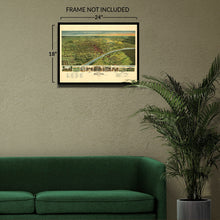 Load image into Gallery viewer, Digitally Restored and Enhanced 1892 Waco Texas Map Print - Vintage Bird's Eye View Map of Waco Texas State Poster - History Map of Texas Wall Art