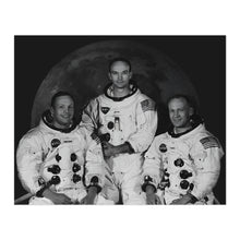 Load image into Gallery viewer, Digitally Restored and Enhanced 1969 Apollo 11 Crew Photo Print - Old Photo of Apollo 11 Space Crew Neil Armstrong Buzz Aldrin & Michael Collins Poster