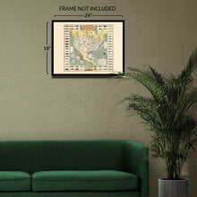 Load image into Gallery viewer, Digitally Restored and Enhanced 1936 Big Game Fish Map Poster - Vintage Map of Big Game Fish Fresh and Salt Water Fishing - Big Game Fish Wall Art Map