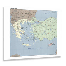 Load image into Gallery viewer, Digitally Restored and Enhanced 2006 Aegean Sea Region Map Poster - Print Map of The Aegean Sea Region - Aegean Sea Region Map of The Mediterranean Sea Wall Art