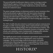 Load image into Gallery viewer, Digitally Restored and Enhanced 1938 New York Cancer Control Public Health WPA Federal Art Project Poster - Depression Era Art Deco - Archival Reproduction