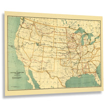 Cargar imagen en el visor de la galería, Digitally Restored and Enhanced 1892 United States Land Grant Railroad Map - Western Expansion Cartography - Gilded Age Transportation - Historical Document