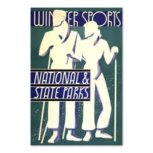 Load image into Gallery viewer, Digitally Restored and Enhanced 1936 Winter Sports National Parks Skiing Poster - WPA Federal Art Project - Depression Era Recreation - Archival Reproduction