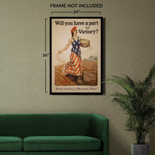 Load image into Gallery viewer, Digitally Restored and Enhanced 1918 Victory Garden Liberty Sowing Seeds WWI Poster - World War I Home Front Propaganda - Archival Reproduction