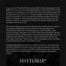 Load image into Gallery viewer, Digitally Restored and Enhanced 1945 United States Marine Corps Raising the Flag on Iwo Jima Photo Print - Vintage Photo of Flag Raising on Iwo Jima Poster